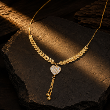 Imperial Laurel Leaf Heart Tassel Necklace GWN -26