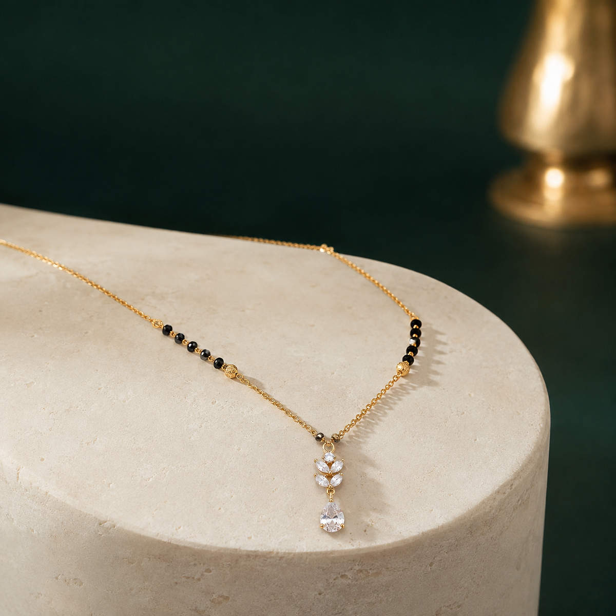 Elara Crystal Leaf Drop Women’s Mangalsutra GWM 6