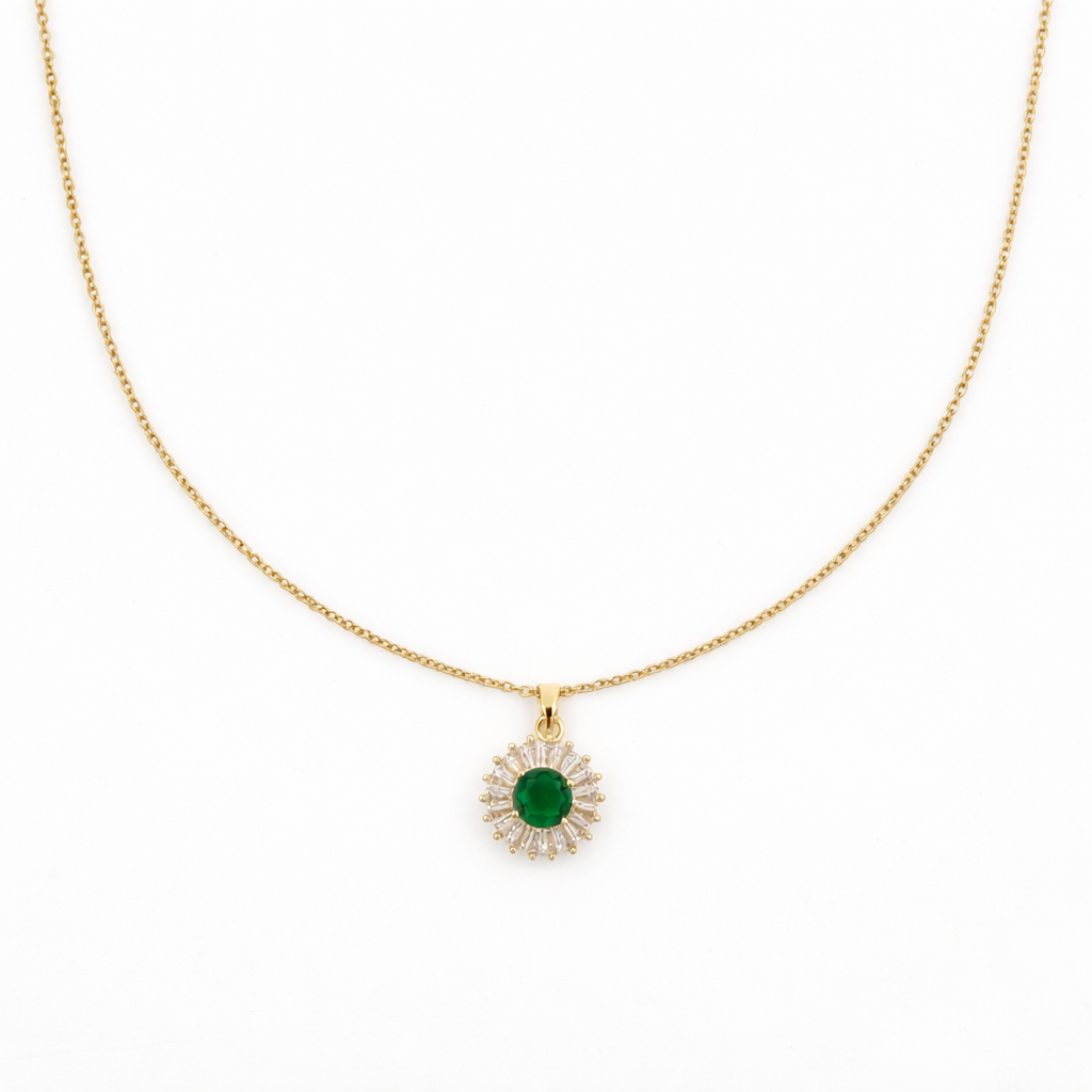 Emerald Halo Women’s Necklace GWN 82