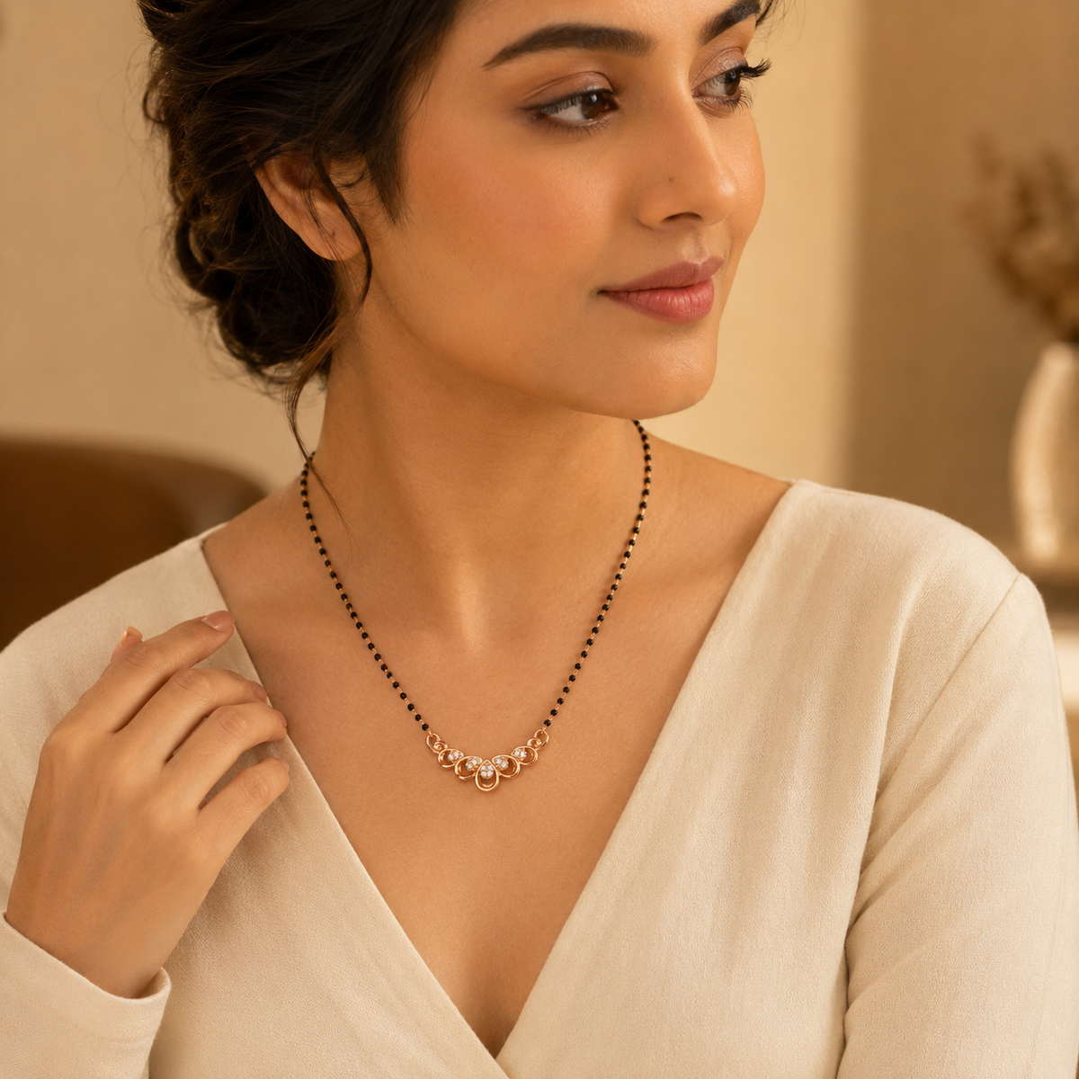 Roselle Bloom Crystal Women’s Mangalsutra GWM 36