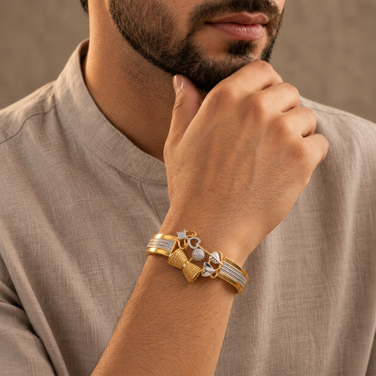 Royal Bow Dual-Tone Men’s Kada GMK-1