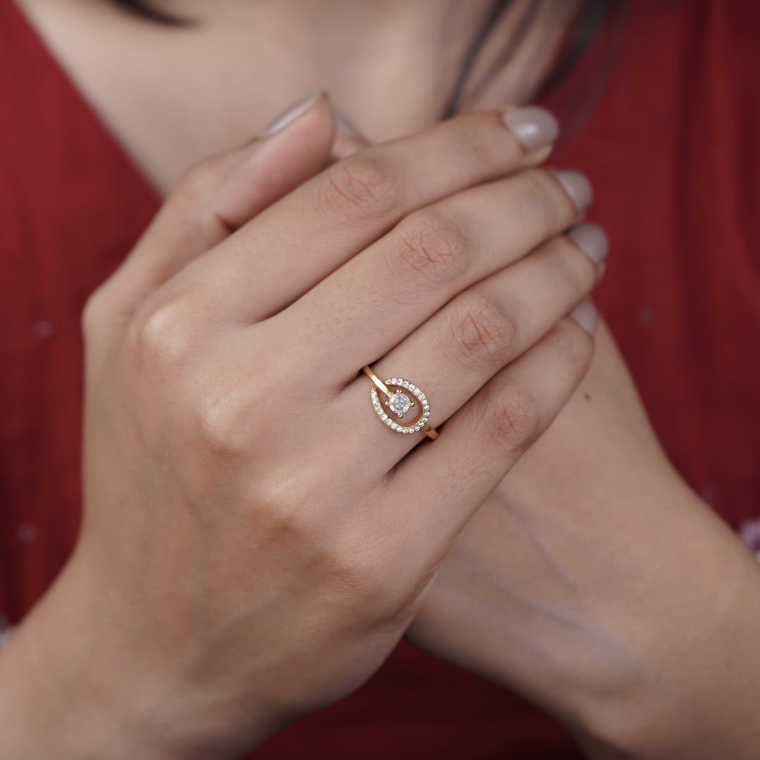 Classic Round Solitaire Open Loop Ring GWR-89