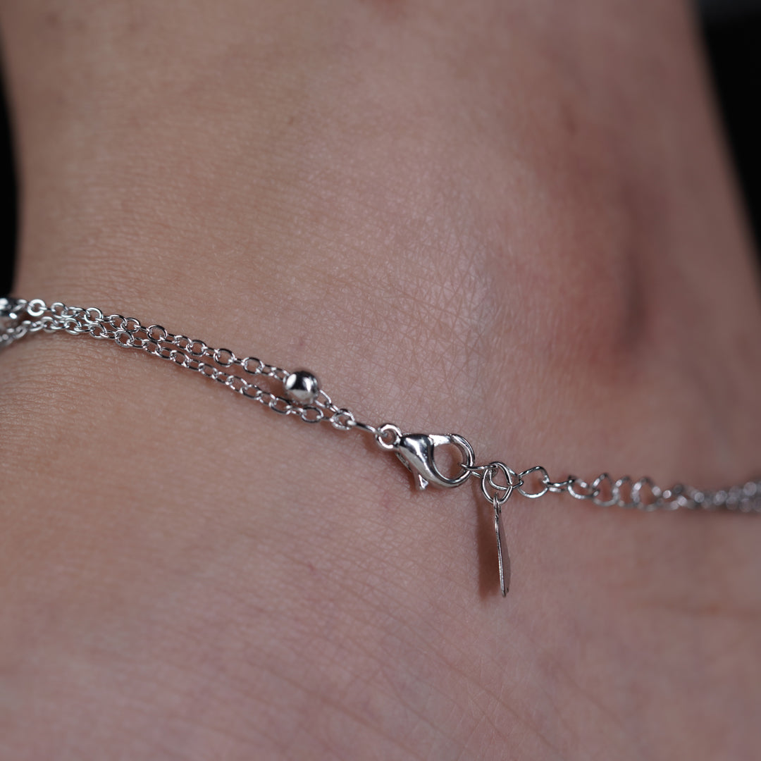 Interlocking Double Circle Dual Layer Anklet GWA-4