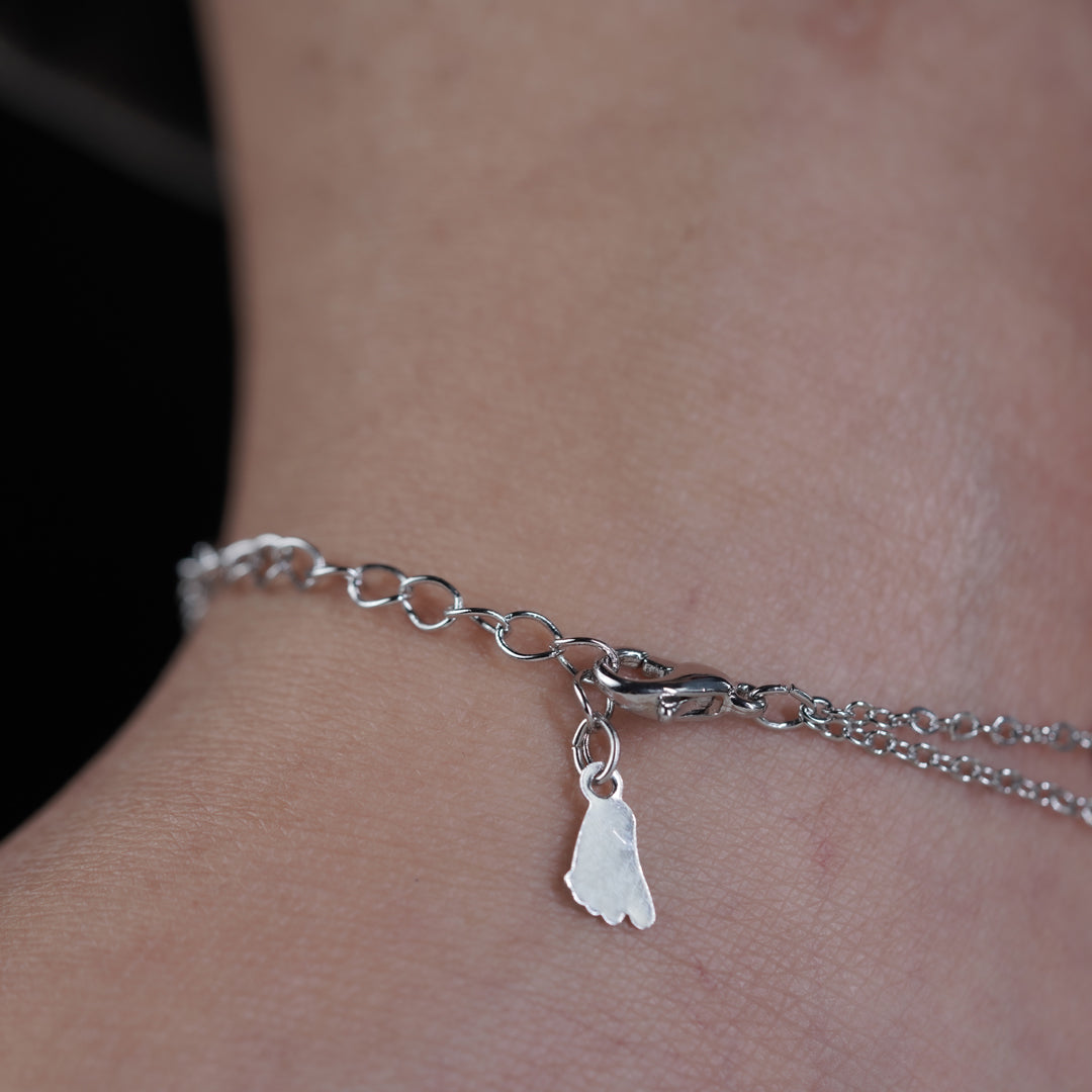 Tree of Life Halo Dual Layer Silver Anklet GWA-14