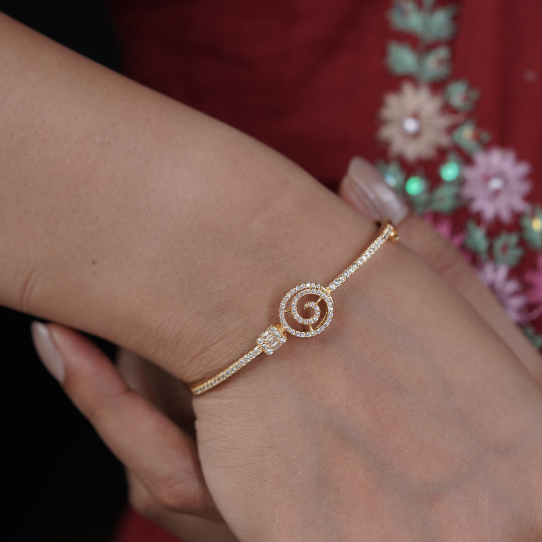 Sleek Spiral Swirl Baguette Kada GWK -17