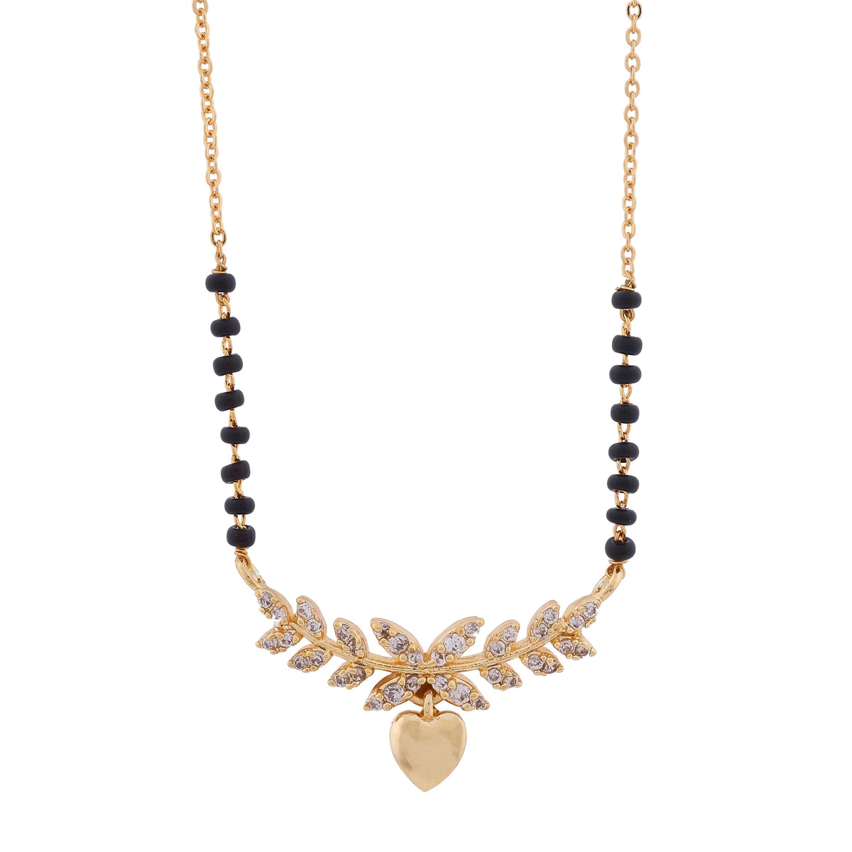 Amora Crystal Leaf Heart Women’s Mangalsutra GWM 1