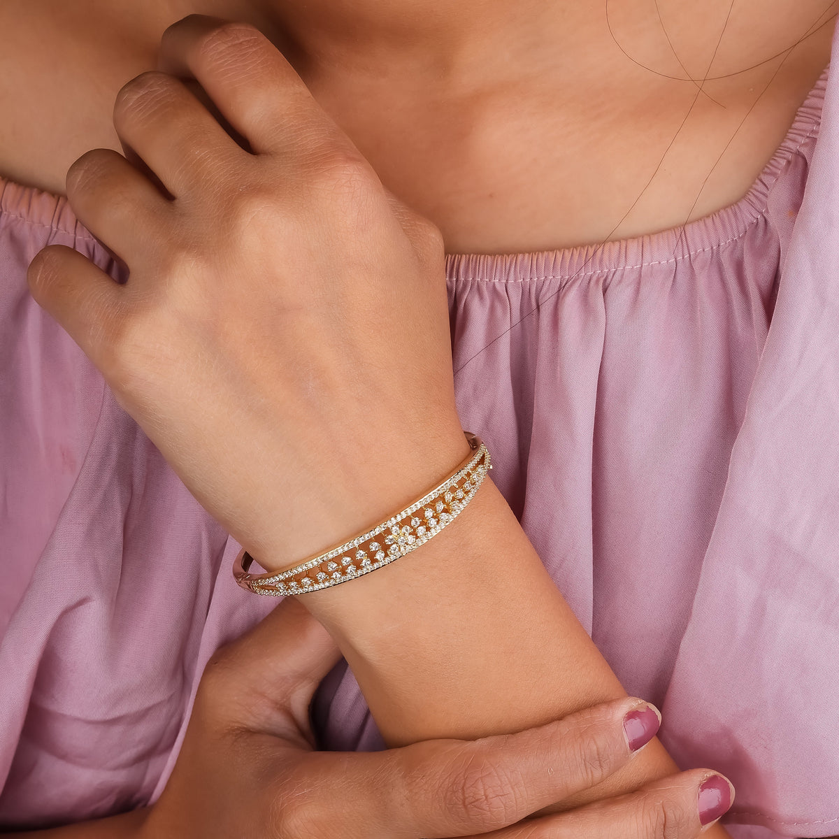 Classic Floral Filigree Mesh Kada GWK -3