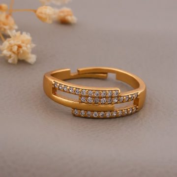 Triple Row Shimmering Pave Adjustable Ring GWR-3
