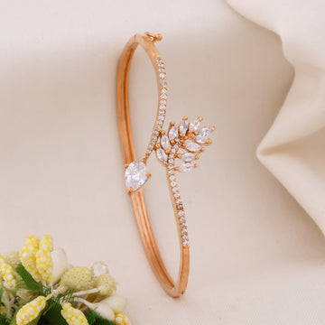 Sparkling Marquise Leaf Bypass Kada GWK -1